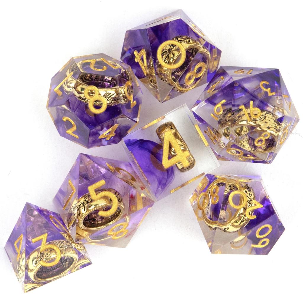 7 Teile/satz Harz Ring Anzahl Polyhedral Würfel für Rolle-Spielen RPG Brettspiel Spielzeug