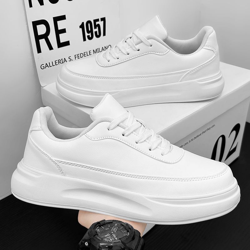 

Trendy brand men s shoes new heightened platform student white shoes trendy sports non-slip waterproof board shoes versatile couple shoes 35.5