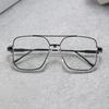 2 Pair of Universal Fashion Glasses Square-framed Glasses Fashionable Campus Style Clear Black Frame