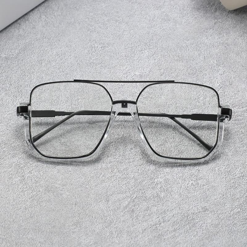 2 Pair of Universal Fashion Glasses Square-framed Glasses Fashionable Campus Style Clear Black Frame