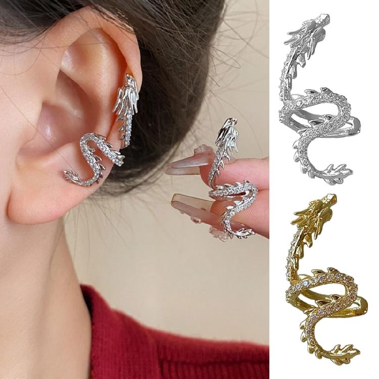 Dragon Themed Ear Clip Unique Ear Jewelry Eye Catching Ear Clips for Men Women