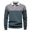 Men's Collared Pullover Sweatshirt, Loose Fit Color Block Long Sleeve Sweatshirt, Ribbed Cuffs Casual Spring Fall Top