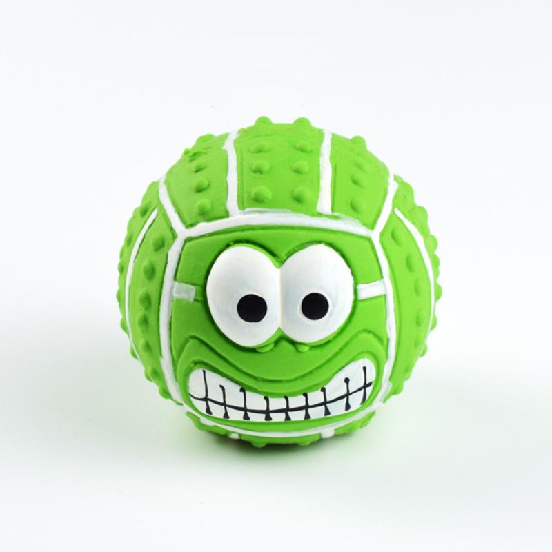 Латексный мячик Pet Smile Звучащая игрушка Пищалка Игрушка для чистки зубов Интерактивные игрушки для питомцев green 8cm