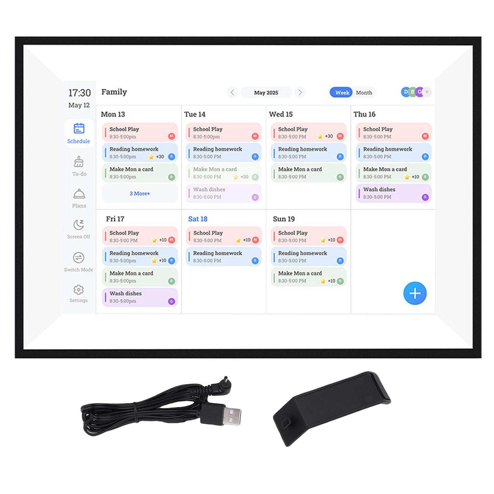

Умный цифровой календарь 10,1 дюйма HD сенсорный экран семейный планировщик с переключаемой цифровой фоторамкой умный цифровой календарь для дома слоновая кость