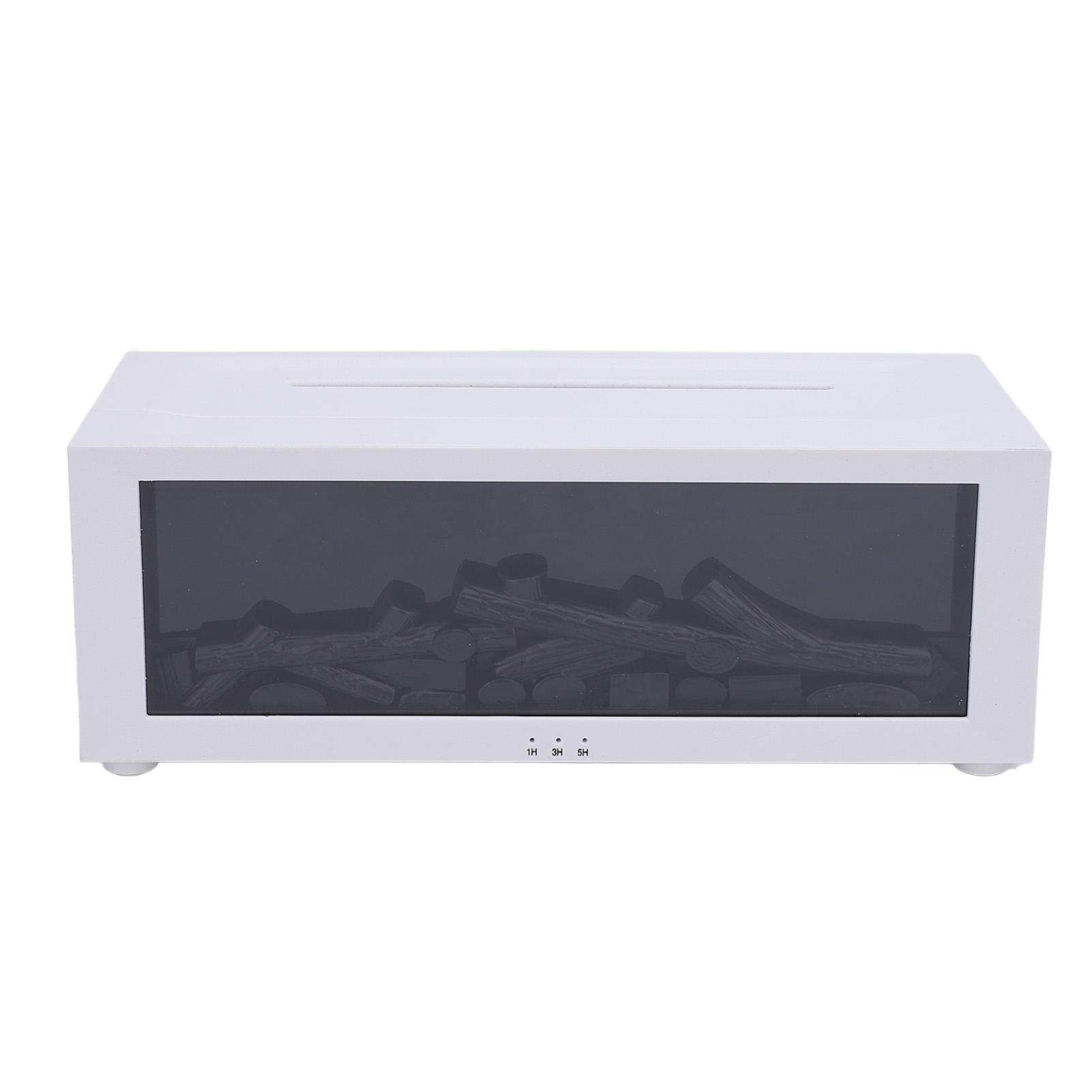 Humidificateur Flamme 3D avec Minuterie de Bureau Silencieux pour Chambre à Coucher Diffuseur d'Aromathérapie à Simulation Lumière d'Ambiance pour la Maison