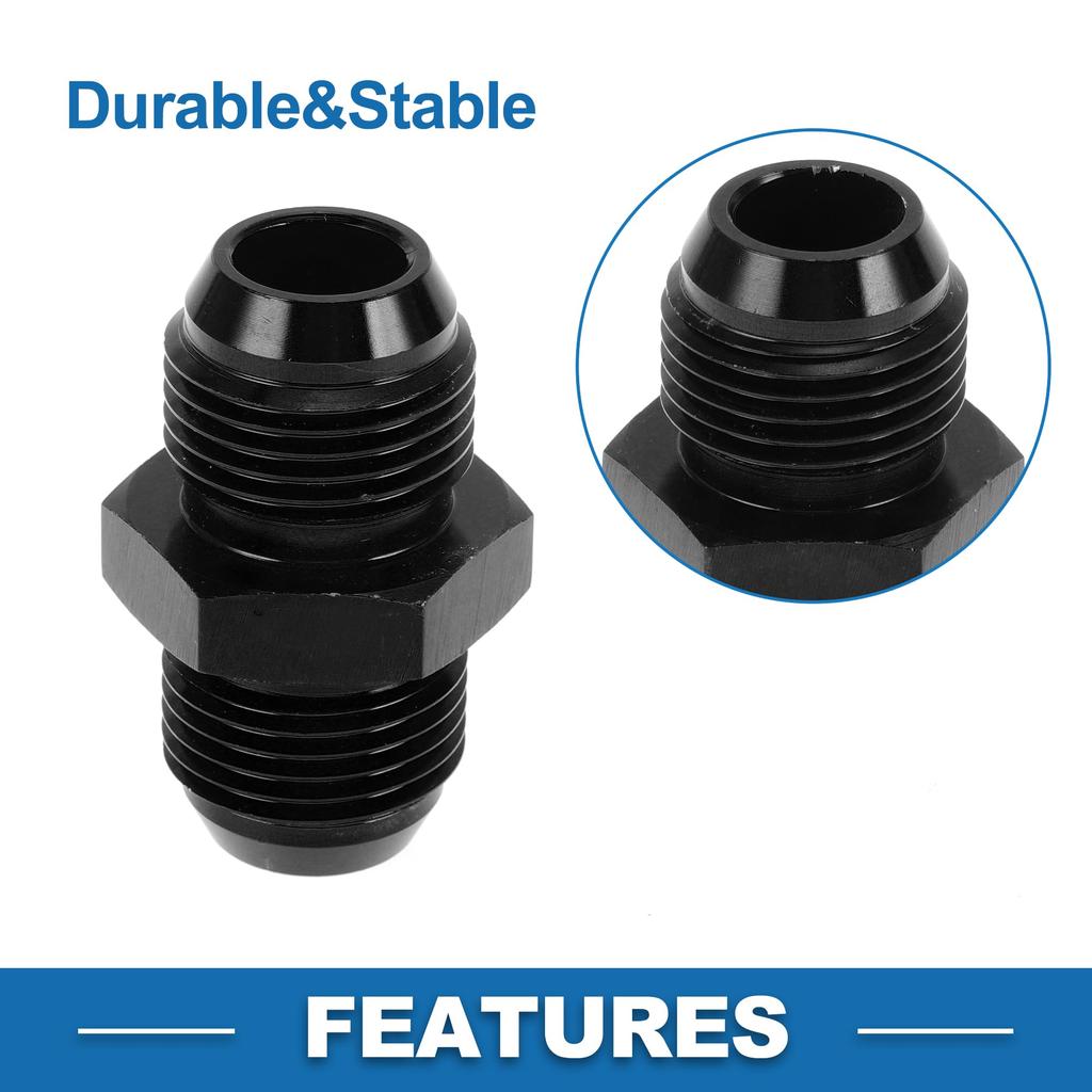 A ABSOPRO Female Flare Reducer Hose Fitting Adapter AN10 AN10 Fuel Line Connector Aluminum Black