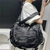 Ladies Y2K Washed Spice Girl Locomotive Bag Large Capacity Multi-Pocket Shoulder Messenger Bag