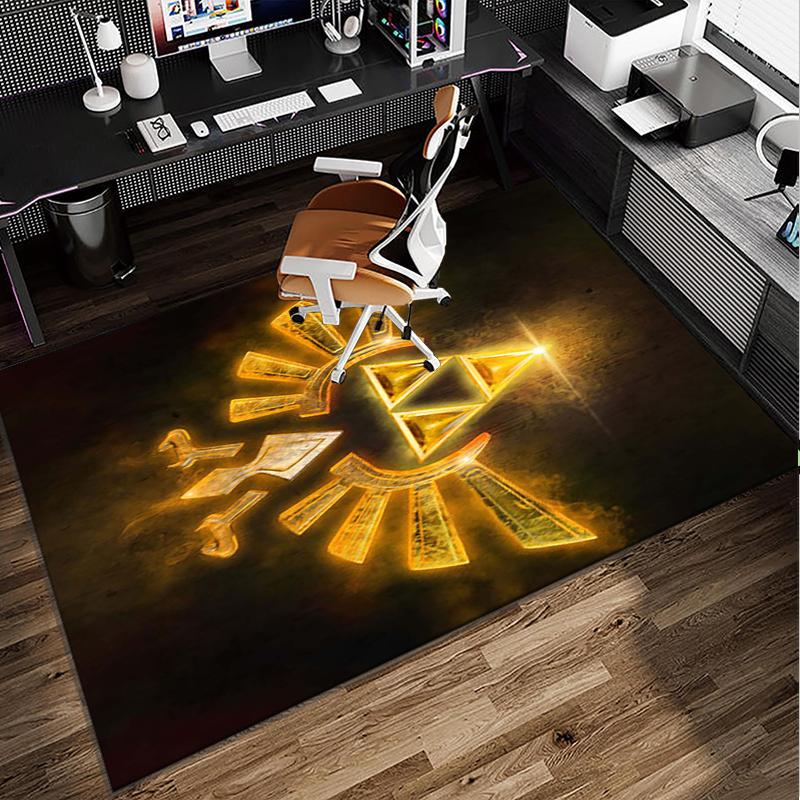 Heroic Legend Crest Office Rug Chair Mat, Game Carpet, Suitable for Front Door, Bedroom, Living Room, Desk, Holiday Gift