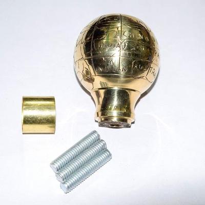 Globe Head Cast Brass Outside Handle Solid Cane Walking Stick Handle