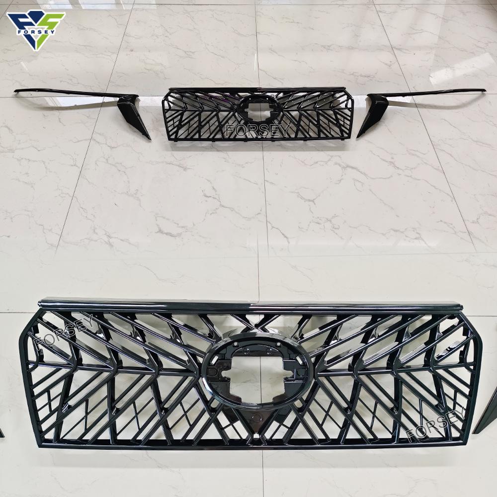 Prado FJ150 Front Bumper Grille 2018-2021, Gloss Black Diamond Mesh Style