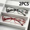 2pcs Ultra-light and Elegant Rectangular Reading Glasses for Both Men and Women, Teachers, Casual Readers and Reading Glasses