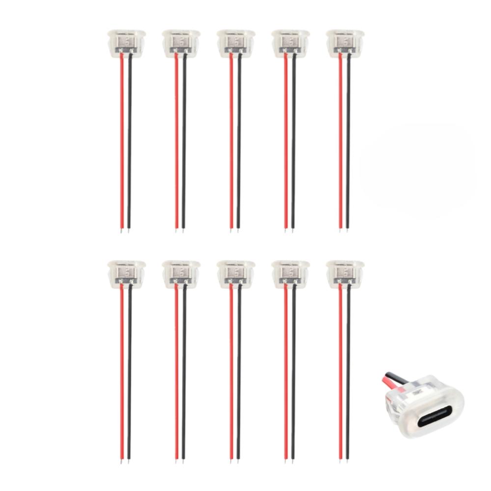 10Pcs USB Type C 2pin Connector Jack Female Type-C With card buckle DC 30V 3A Fast Charging Jack Port USB-C Charger Plug Socket