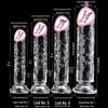 Transparent Long Love Crystal Dildo for Women