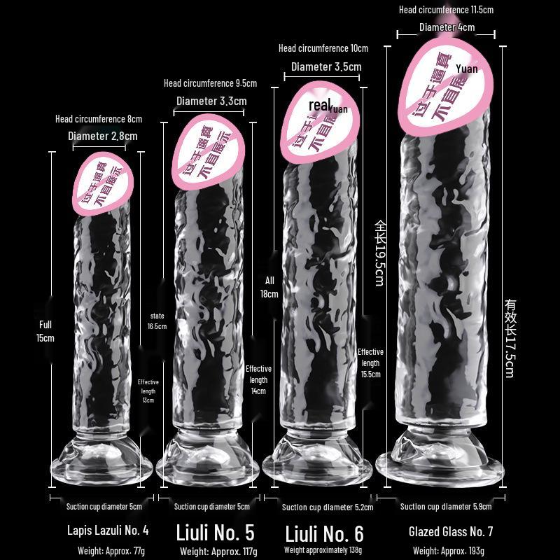 Transparent Long Love Crystal Dildo for Women