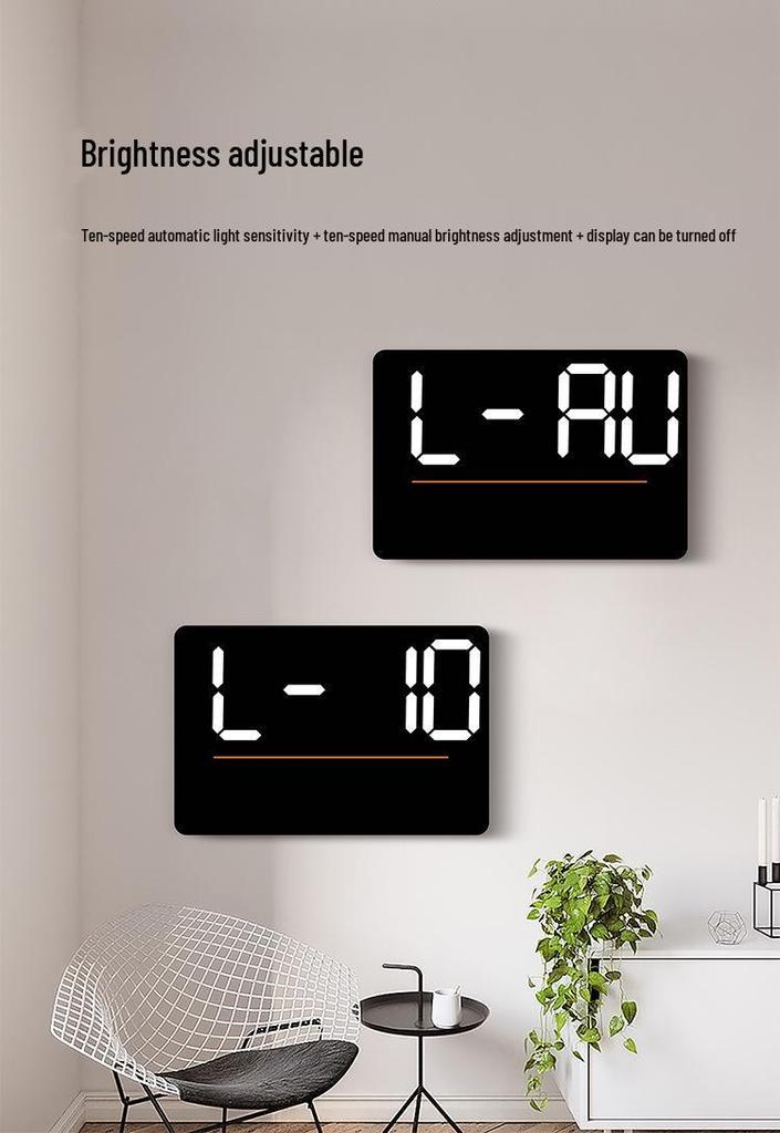 Multi-functional LED Wall Clock with Thermometer & Hygrometer - Large Display for Living Room