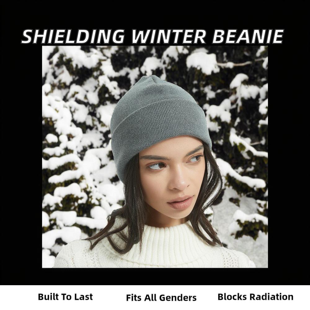 Silver Cotton Digital Printing Common Fabric Winter Beanie RF Shielding Electromagnetic Radiation Proof Warm Adult Unisex.
