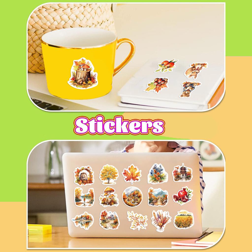50 Cartoon Autumn Harvest Graffiti Stickers Decorate Guitar Notebook Suitcase DIY Waterproof