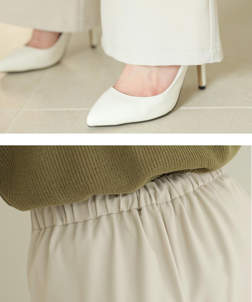 Ppaeppae Back Elastic Wide Long Slacks