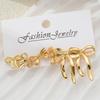 Elegance Trio: Women's Light Luxury Bow Earrings Set