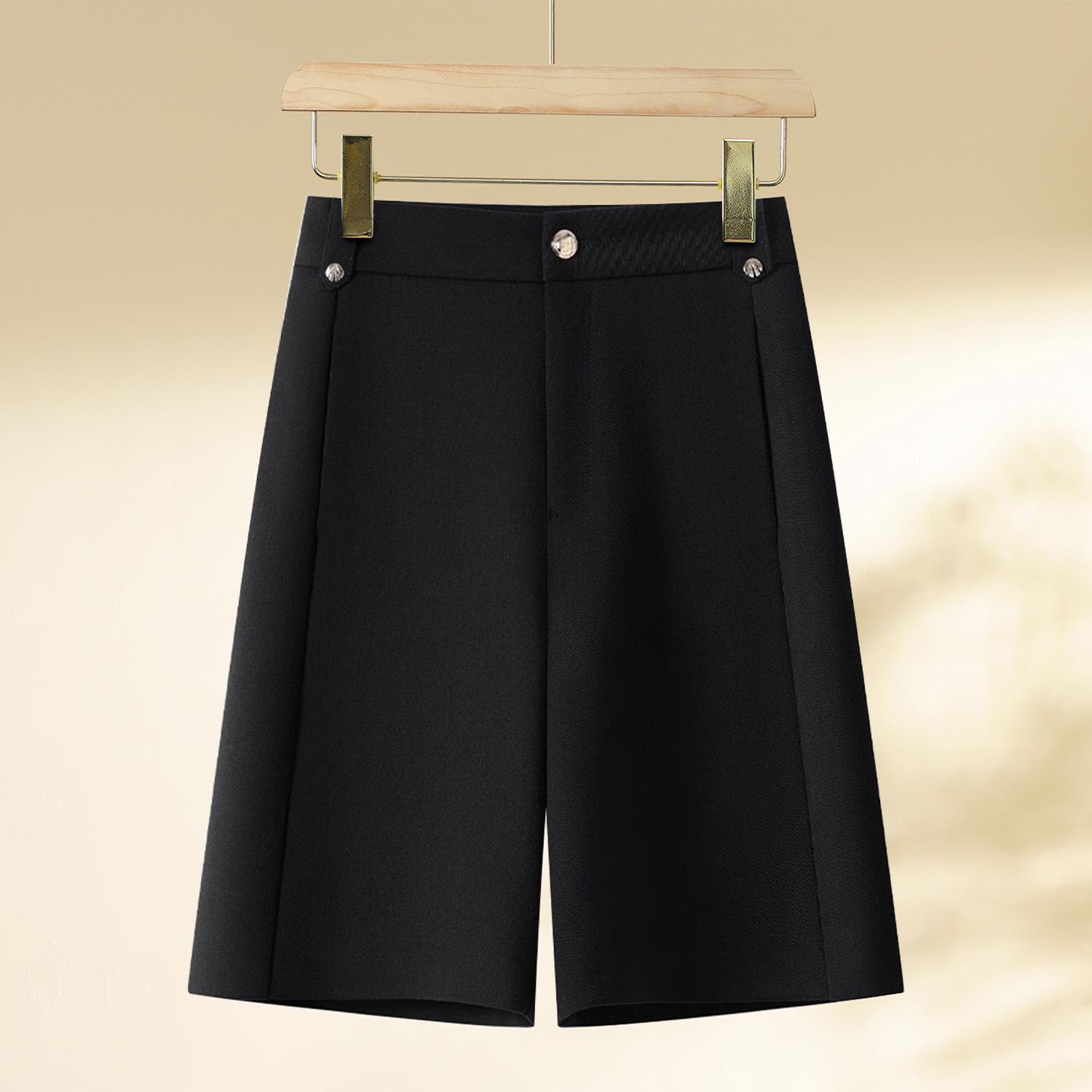 

Женские шорты с высокой талией, красные, А-силуэта, зауженные, с широкими штанинами, весна/лето 2025 26 (85-95 jin) чёрный