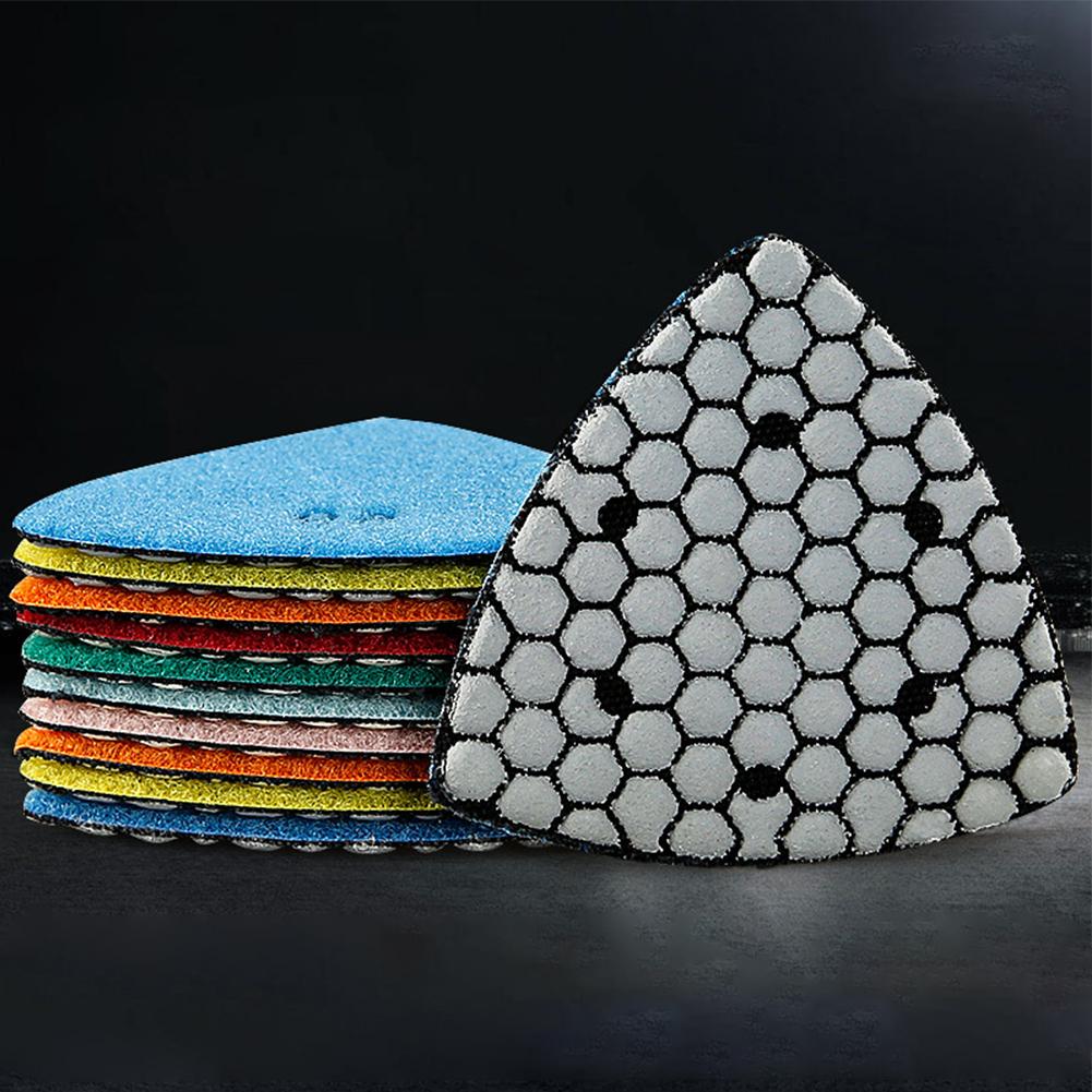 1PC 90mm Triangle Diamond Dry Polishing Pads For Granite Marble Concrete Stone Sanding Pads Polishing Disc Abrasives Tool