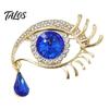 Anti-tarnish Brooch Bling Rhinestone Eyes Pin, Tear of Angel Lapel Pin Secure Clasp for Women, Sweater Cardigan Coat Suit Decoration Jewelry