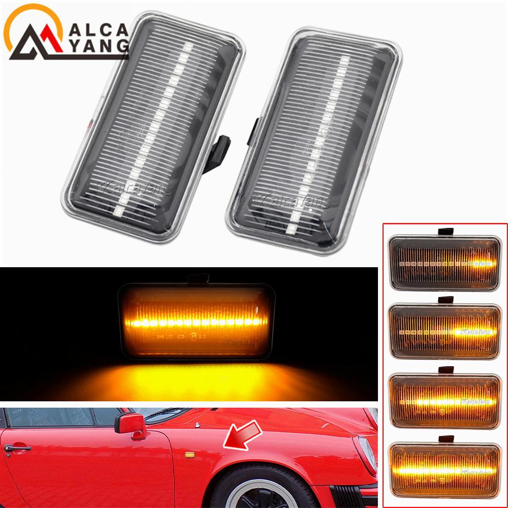 LED Sidomarkeringslampa Blinkers Ljus Flytande Vatten För VW Golf 2 3 Passat B3 Vento Jetta Seat Ibiza 2 Cordoba
