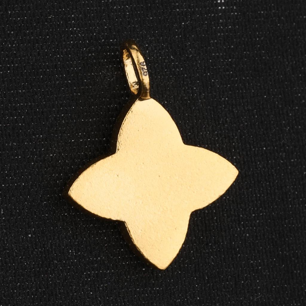 Ciondolo Forma Fantasia Madreperla Argento Sterling 925 Placcato Oro Gioiello Raffinato Fatto a Mano Regalo per Lei
