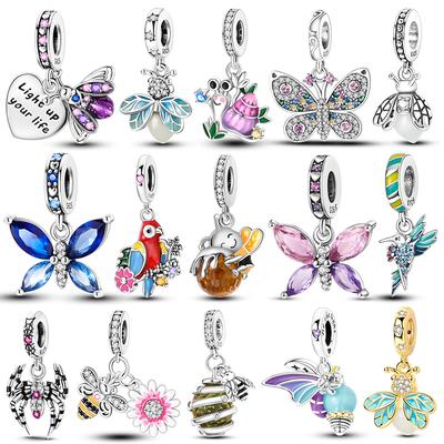 Charms Originale Insects And Birds Pendant Charm Beads Fits Bracelets Necklace For Women Luxury Diy Jewelry Party Fine Gifts
