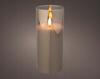 Decorative Gray LED Candle In Glass, 17.5 Cm