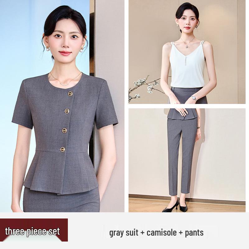 Women's High-End Workwear Set: Elegant Jewelry Store/Hotel Reception Attire