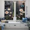 Set Of 2 Modern Floral Butterfly Wooden Board Pattern Curtains Suitable Bedroom Bathroom Living Room Dining Study Curtain For Sitting Made Polyester
