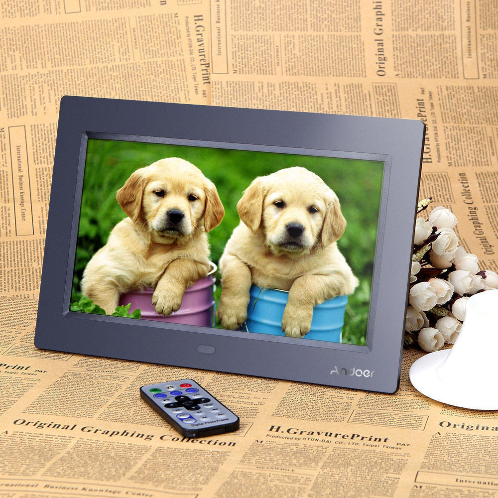Cornice digitale per foto HD TFT-LCD da 10'' 1024*600, orologio, lettore MP3 MP4 con desktop remoto