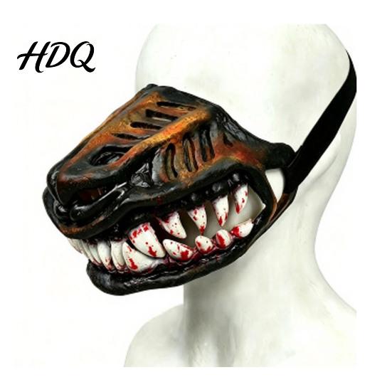 Themed Party Dog Attire Hell Hound Muzzle for Dogs Scary Natural Latex Beast Costume Mask Hellhound Headgear Dogs with Adjustable Straps Halloween
