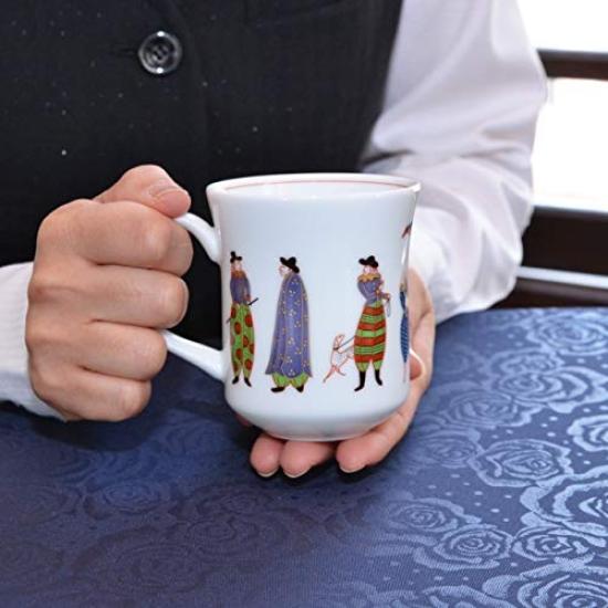 Koransha Bílý porcelán s exotickým vyobrazením Japonců v moderním 250ml Arita Vyrobeno V poněkud humorný design je stylový a Ten