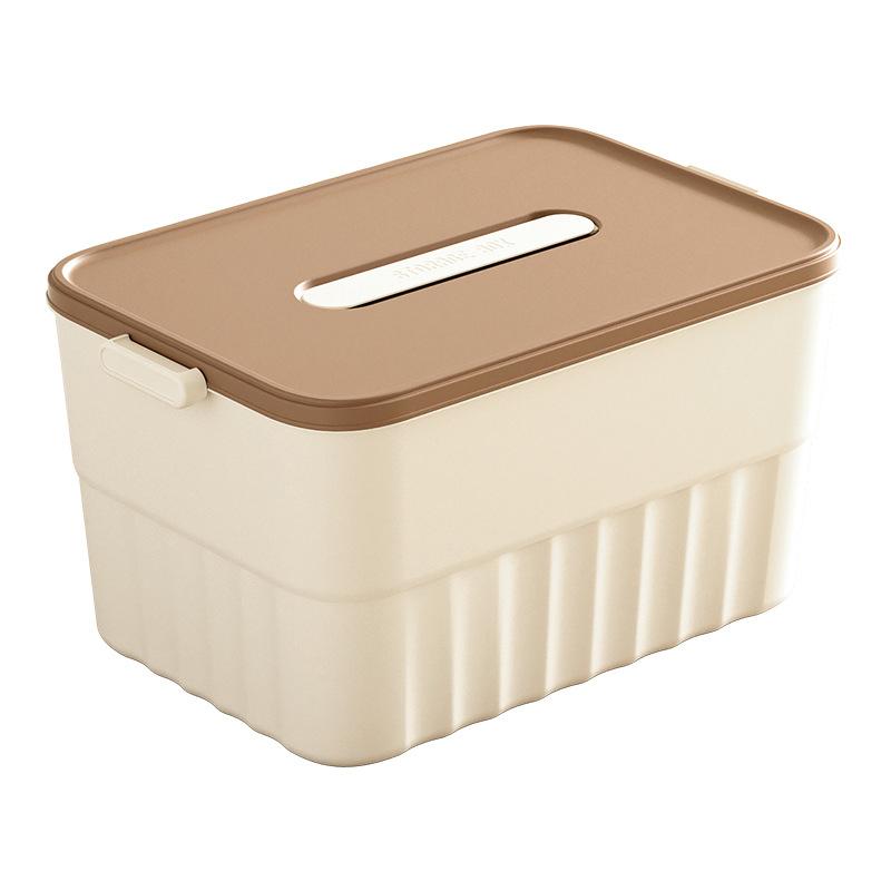Stolní úložný box, kosmetika, svačiny, úložný box na drobnosti, zesílený velkokapacitní úložný box s víkem a držadlem