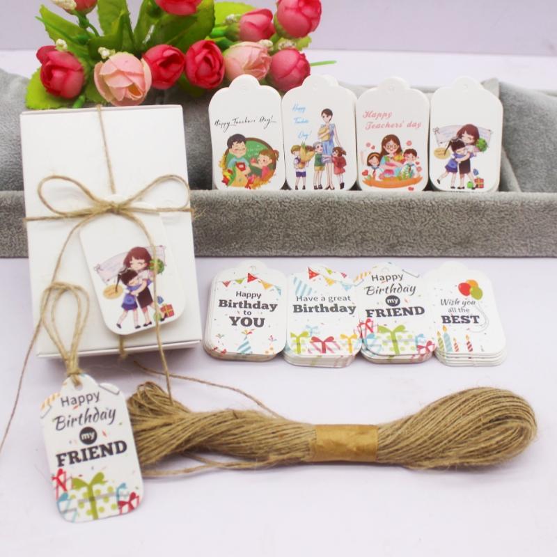 3x5cm 100 Teacher's Day elevators, Happy Teacher's Day, Happy Birthday tags, and holiday cards