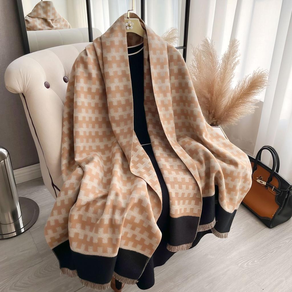 Imitation Cashmere Scarf Women'S Thickened Fringed Warm Shawl Scarf Scarf