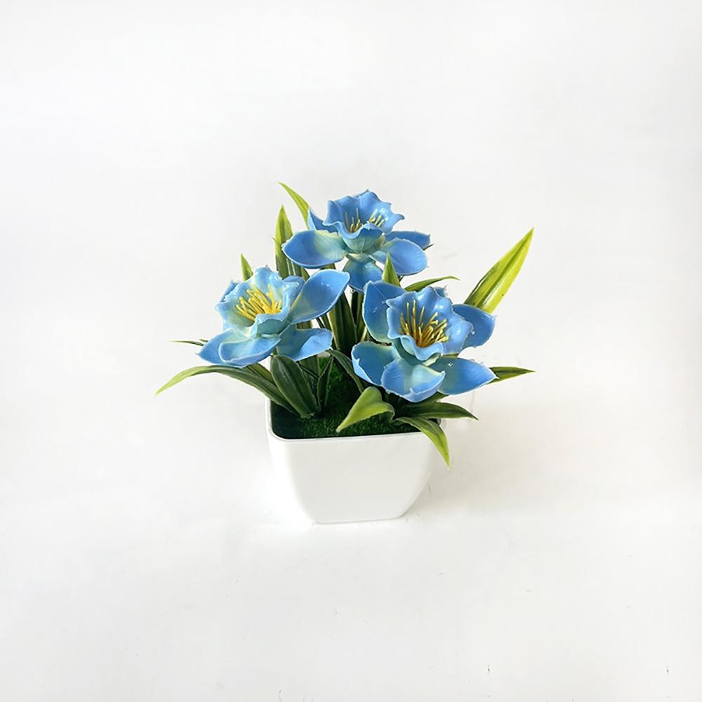 Multicolor Simulation Flowerpotted With Flowerpot Faux Potted Flowers  Home Decoration