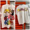2026 années 90 Anime Sailor Moon Graphique Rétro Été Coton Unisexe Vêtements Femme T-shirt Streetwear Tendance Manches Courtes Couple Hip Hop
