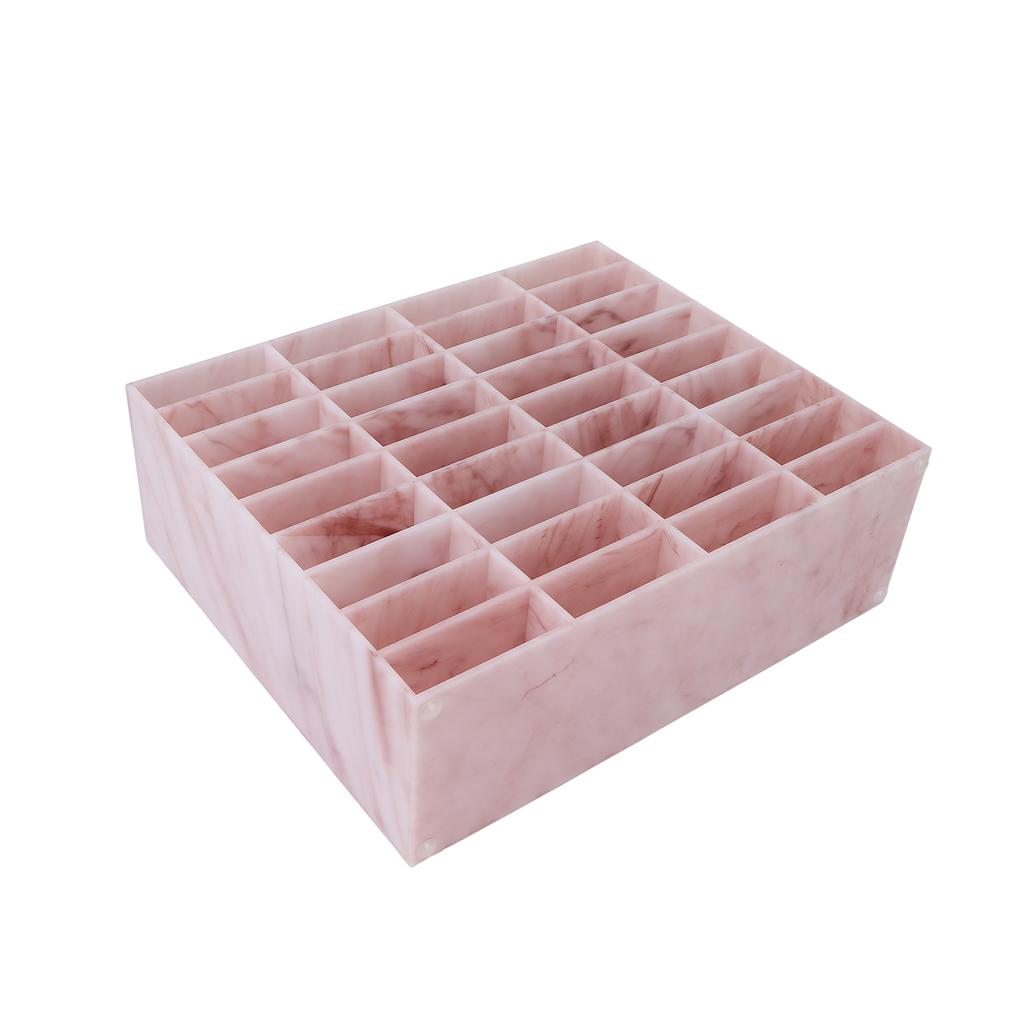 Kosmetik-Organizer-Schrank, 36 Fächer, waschbarer Acryl-Make-up-Aufbewahrungskoffer für falsche Wimpern, Rosa