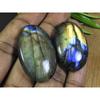 25X39-25X40MM Natural Labradorite Oval Cabochon Loose Gemstone 2Pcs 130Cts. B-44