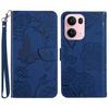 For Oppo Reno13 Pro 5G Case Butterfly Flower Imprinted Leather Phone Cover with Strap