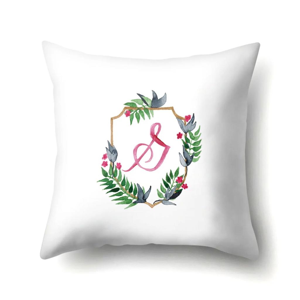 Creative Wreath Letter Pillowcase Office Cushion Cover Living Room  Waist