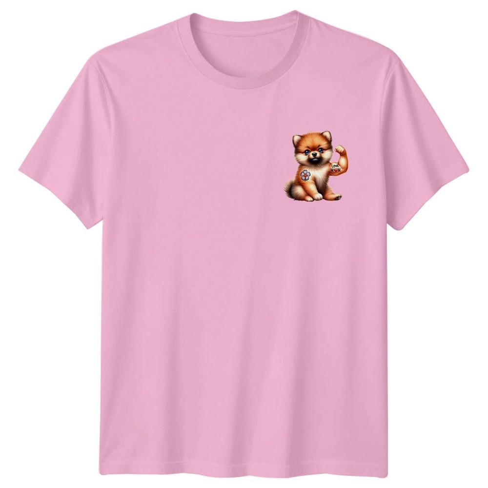 Love Mom Pomeranian Puppy Motherhood Family Unisexs Unisexs Graphic Tee Top