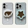 Suporte Magnético Fofo de Asas de Anjo Tok Capas de Telefone para iPhone 16 15 14 13 Pro Max Espelho Adorável Macio Para Magsafe Capa Traseira
