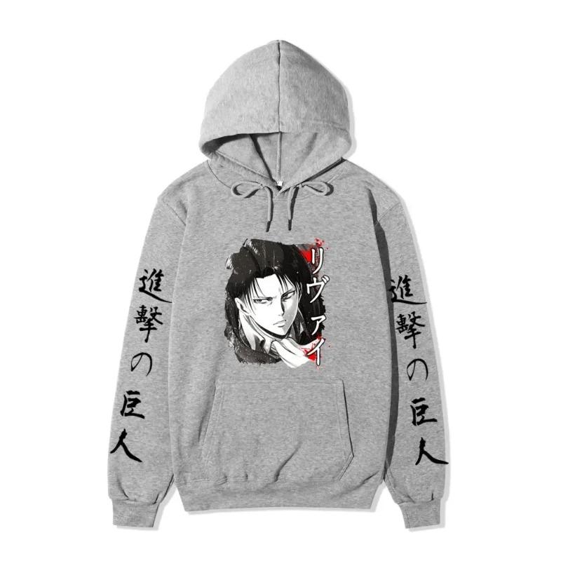 Anime Attack on Titan AOT Merch Ackerman Levi Scout Regiment Printed Hoodies Autumn Winter Sweatshirts Pullovers
