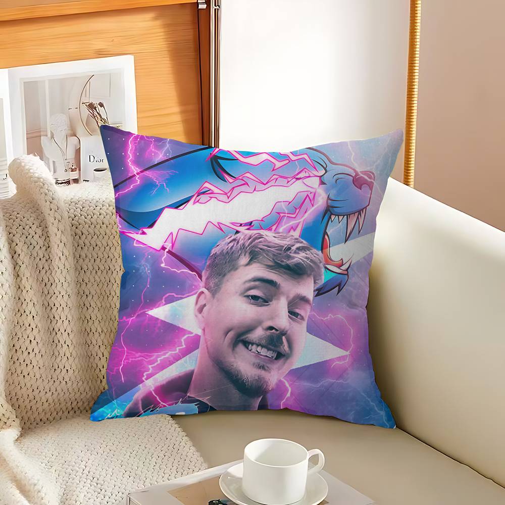 Game Blogger M-Mr B-Beastes Pillow Anime Pillow Sofa Bed Head Pillow Cover Cushion Cover 45x45 cm Fashion