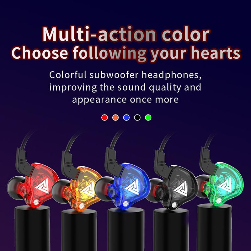 AK6 In Ear Earphone 6 Dynamic Driver Unit Headphone With Mic Stereo Sports HiFi Subwoofer Headset Monitor Earbuds Noise Cancel