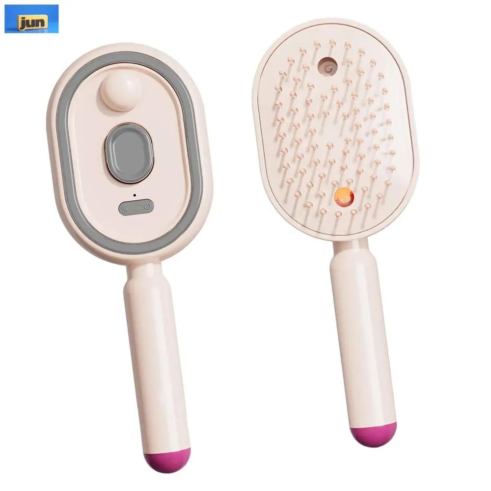 Automatic moisturizing comb with flexible base and 10 ml container